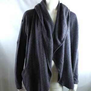 360 cashmere hooded open front cardigan sweater attached gloves pockets M